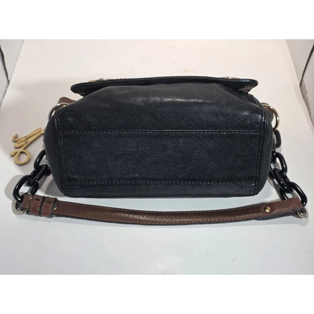 Milly Black Chain Purse with Gold Button Clasps